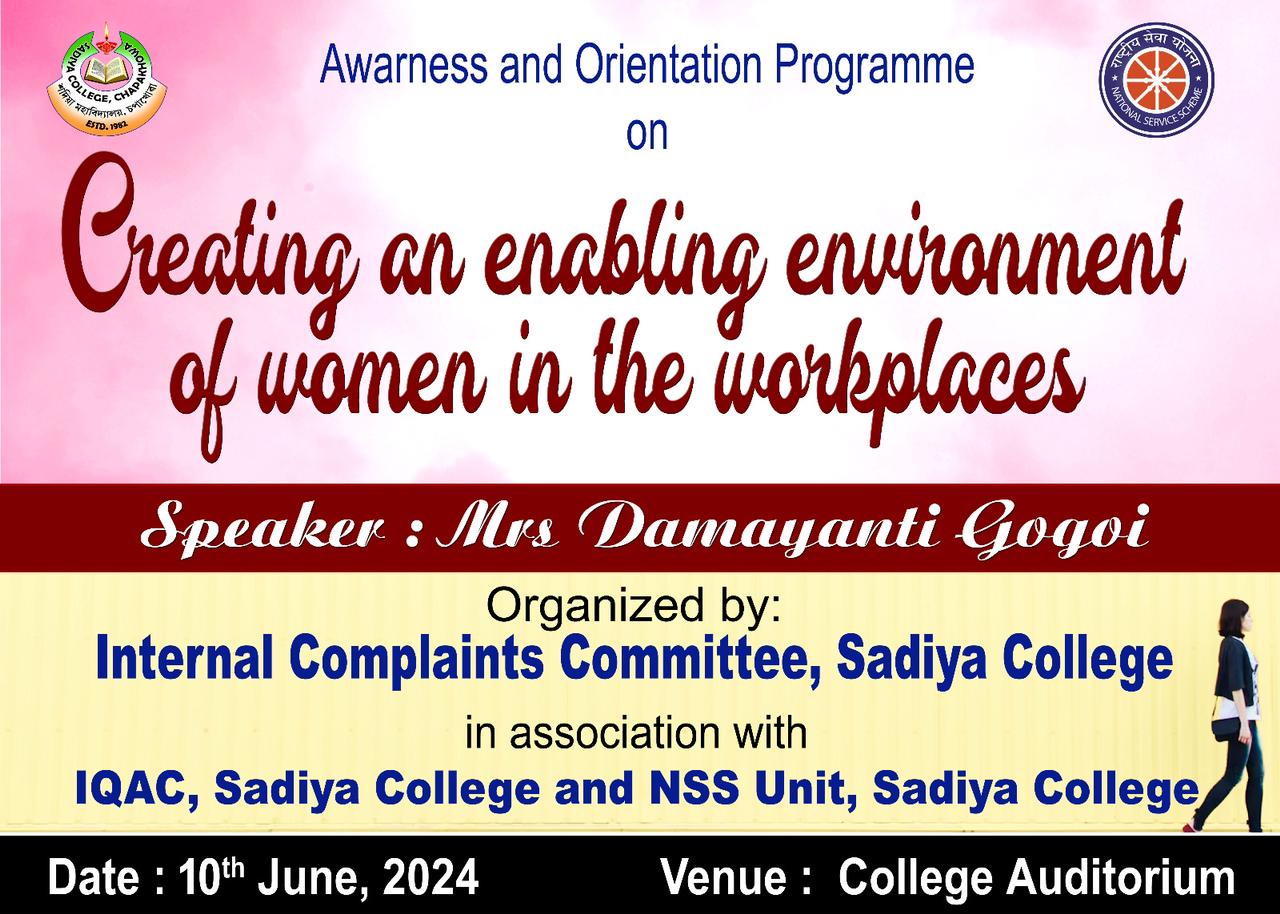 Awareness and Orientation Programme regarding Women in Workplace